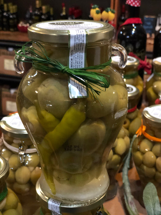 Green Chili Garlic Stuffed Olives